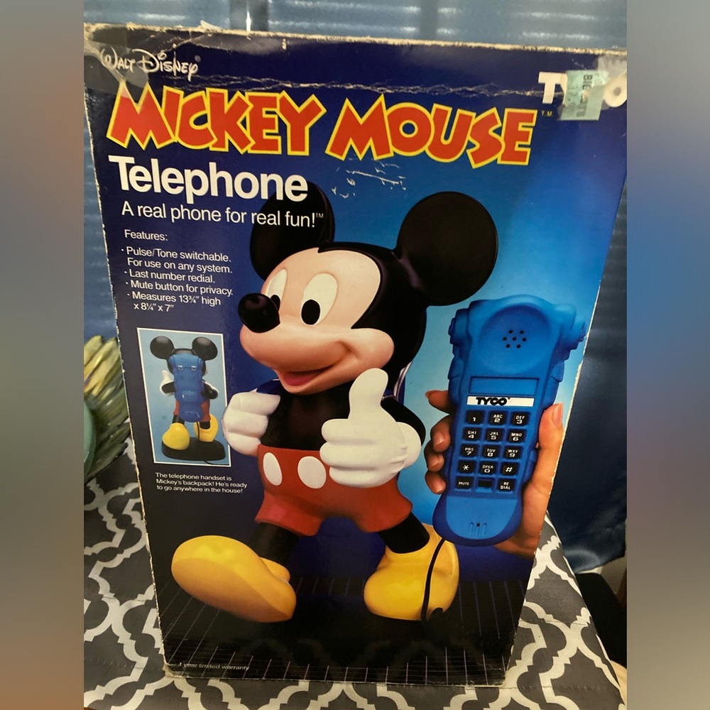 Vintage Tyco Mickey Mouse Backpack Phone 1986